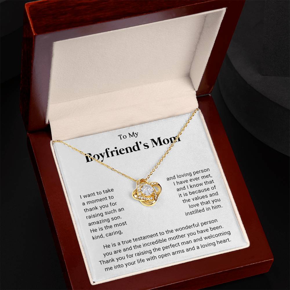 To My Boyfriend's Mom Knot Necklace Gift