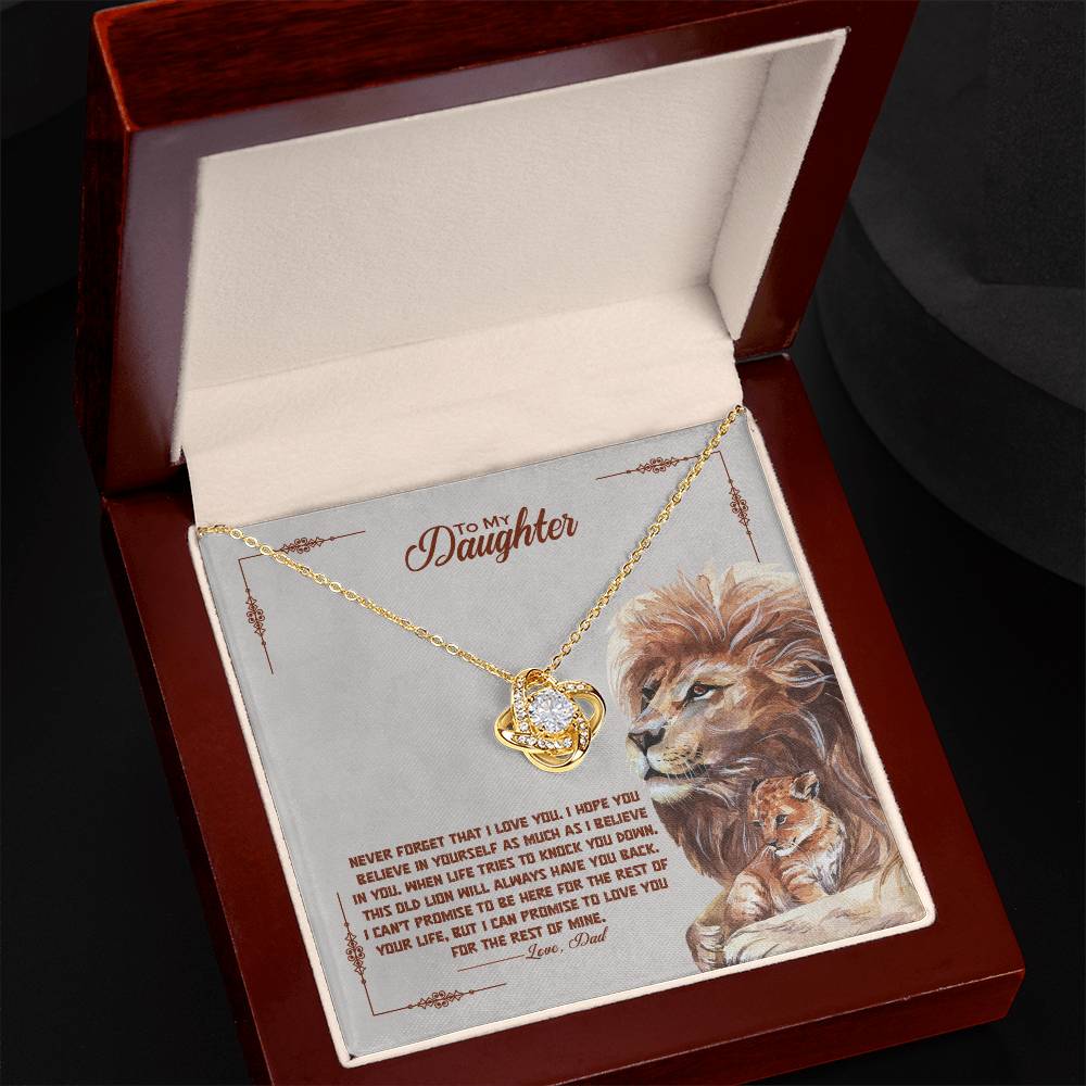 Daughter Always Have Your Back Love Knot Necklace-[Heartfelt Family Gift]