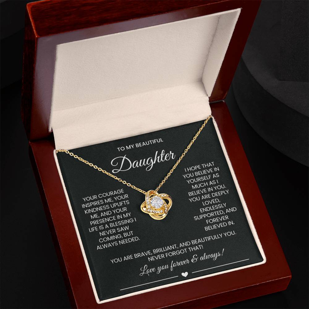 Daughter Love Knot Necklace Gift