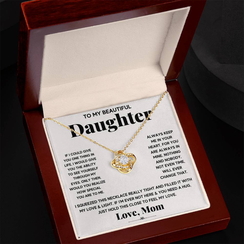 Daughter My Everything Love Knot Necklace-[Heartfelt Family Gift]