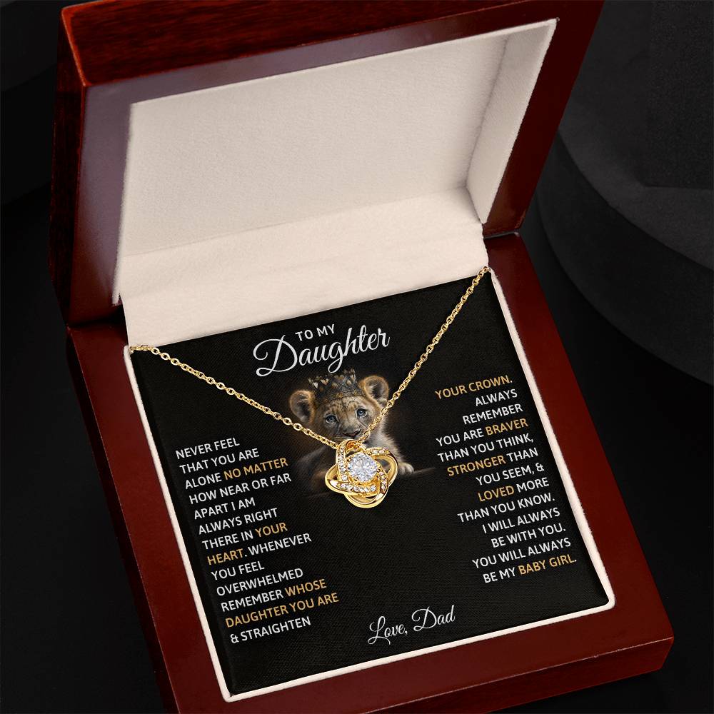 To My Daughter Baby Girl Love Knot Necklace-[Heartfelt Family Gift]