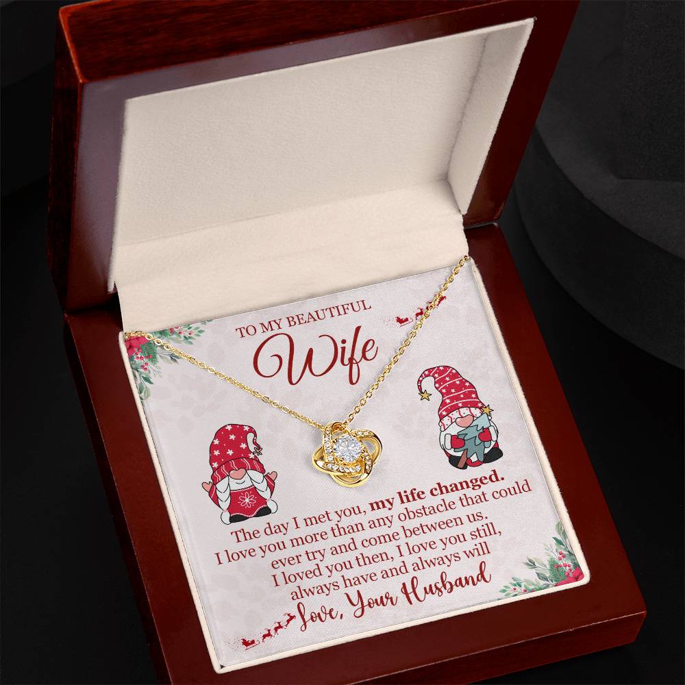 Love Knot Necklace for Wife  Christmas Jewelry Gift  Personalized and Monogrammed Option Available-[Heartfelt Family Gift]