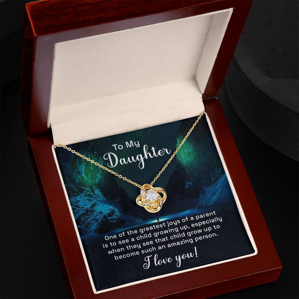 Daughter My Greatest Joy Knot Necklace-[Heartfelt Family Gift]