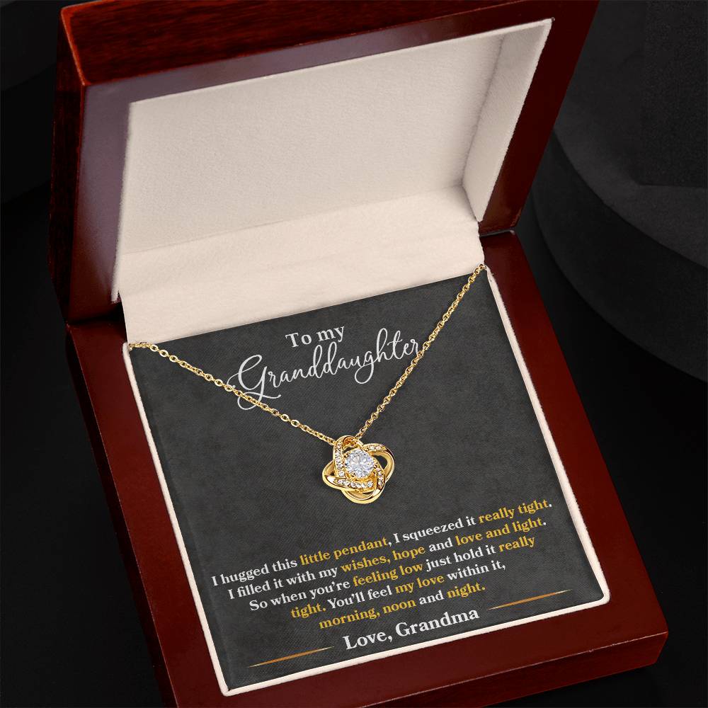 Granddaughter Love and Light Love Knot Necklace-[Heartfelt Family Gift]
