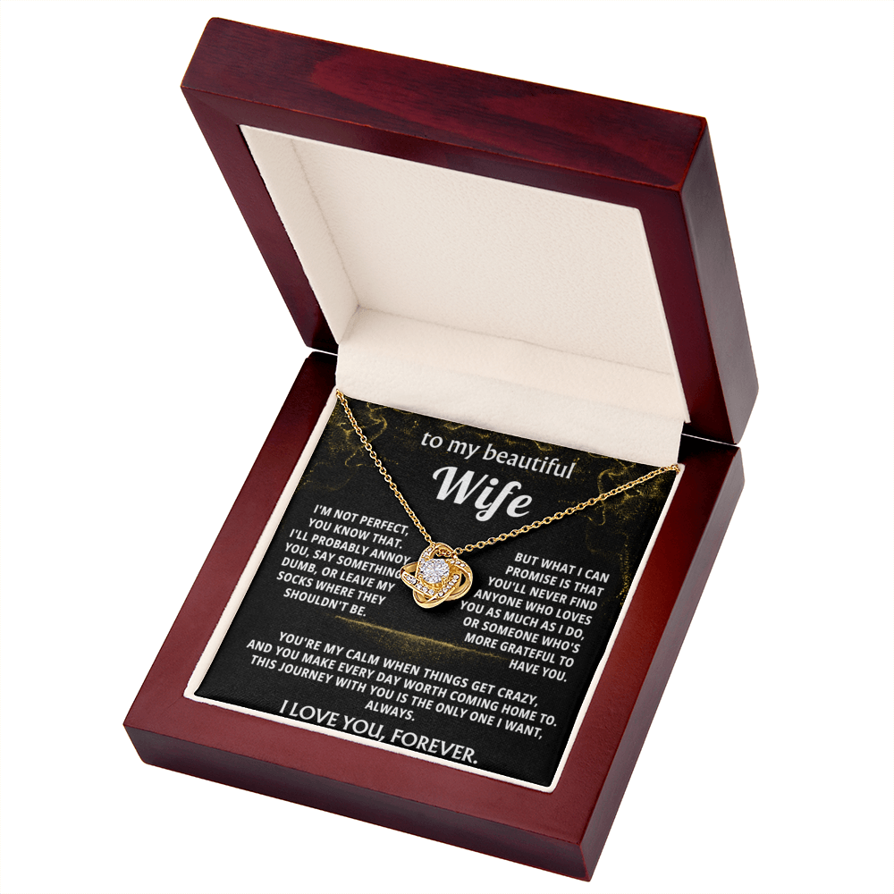 To My Wife Love Knot Necklace Gift