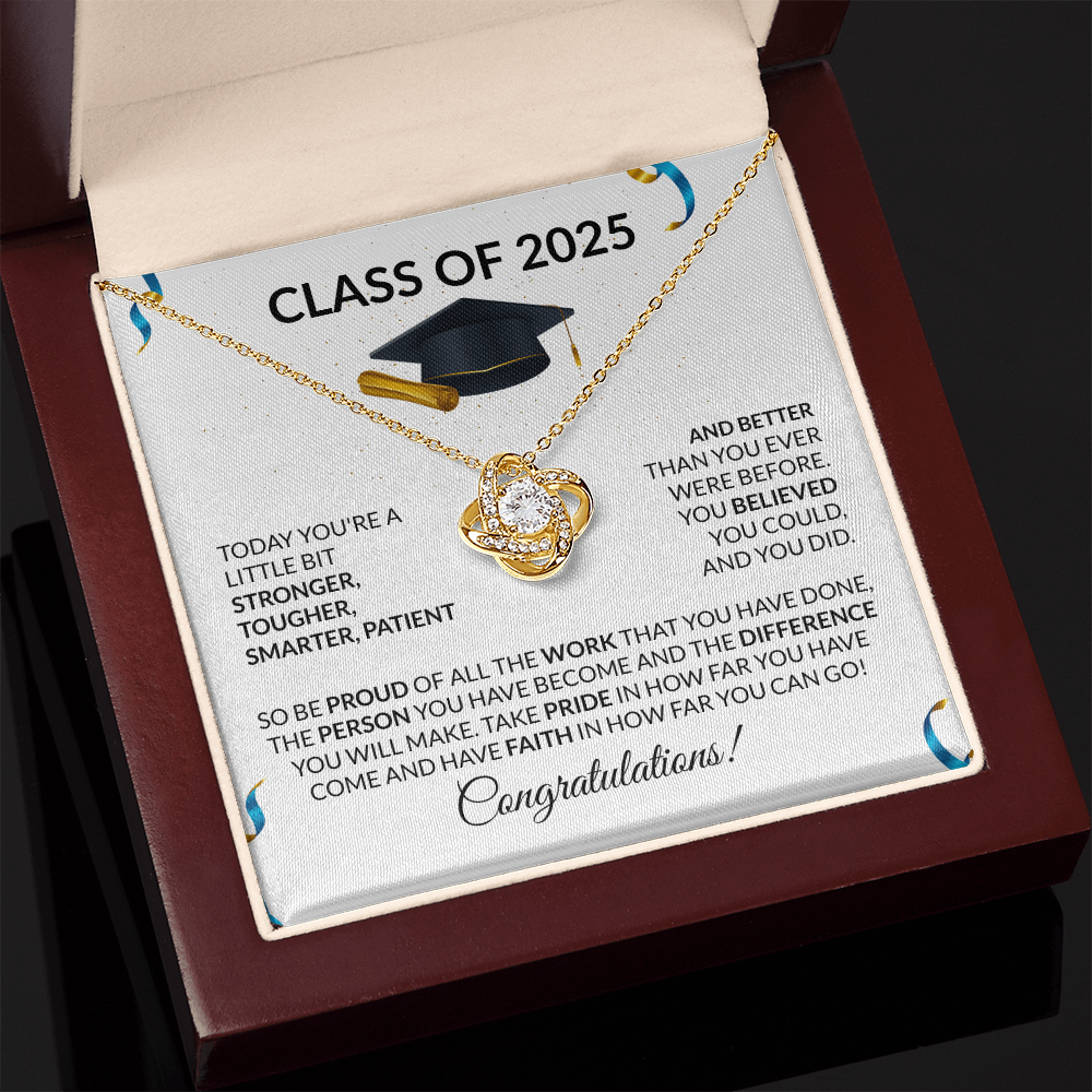 Class of 2025 Graduation Necklace Gift Love Knot-[Heartfelt Family Gift]