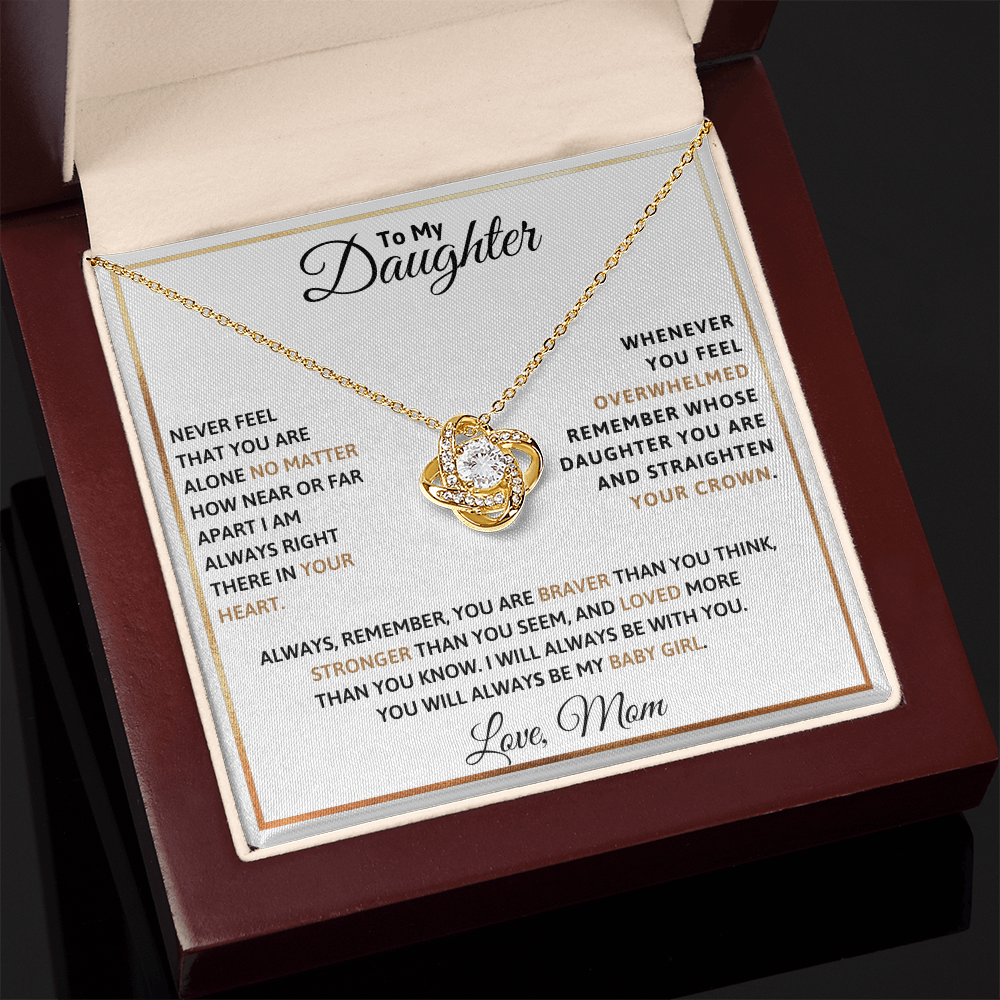 To My Daughter Love Knot Necklace