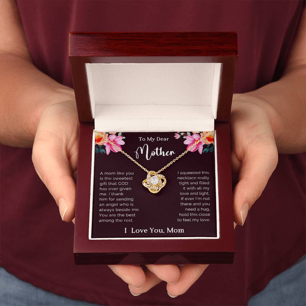 To My Mother Love Knot Necklace Gift
