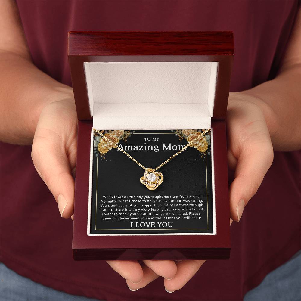 Mom from Daughter Love Knot Necklace Gift