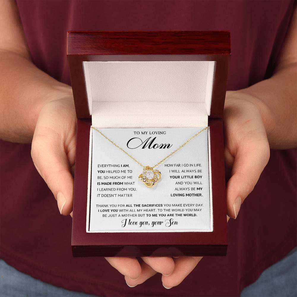To My Loving Mom Knot Necklace Gift from Son