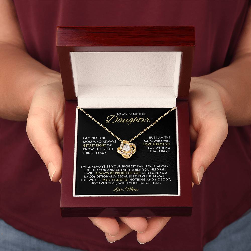 Daughter Love Knot Necklace Gift from Mom