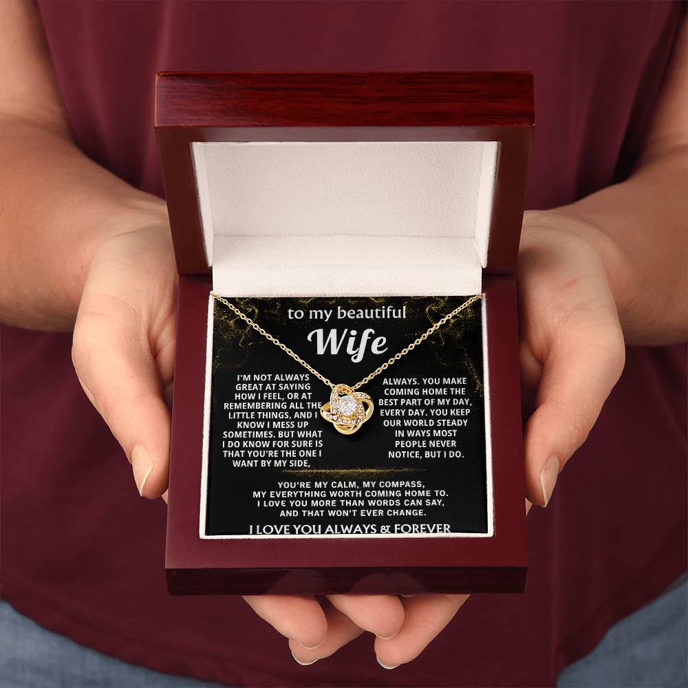 To My Wife Love Knot Necklace