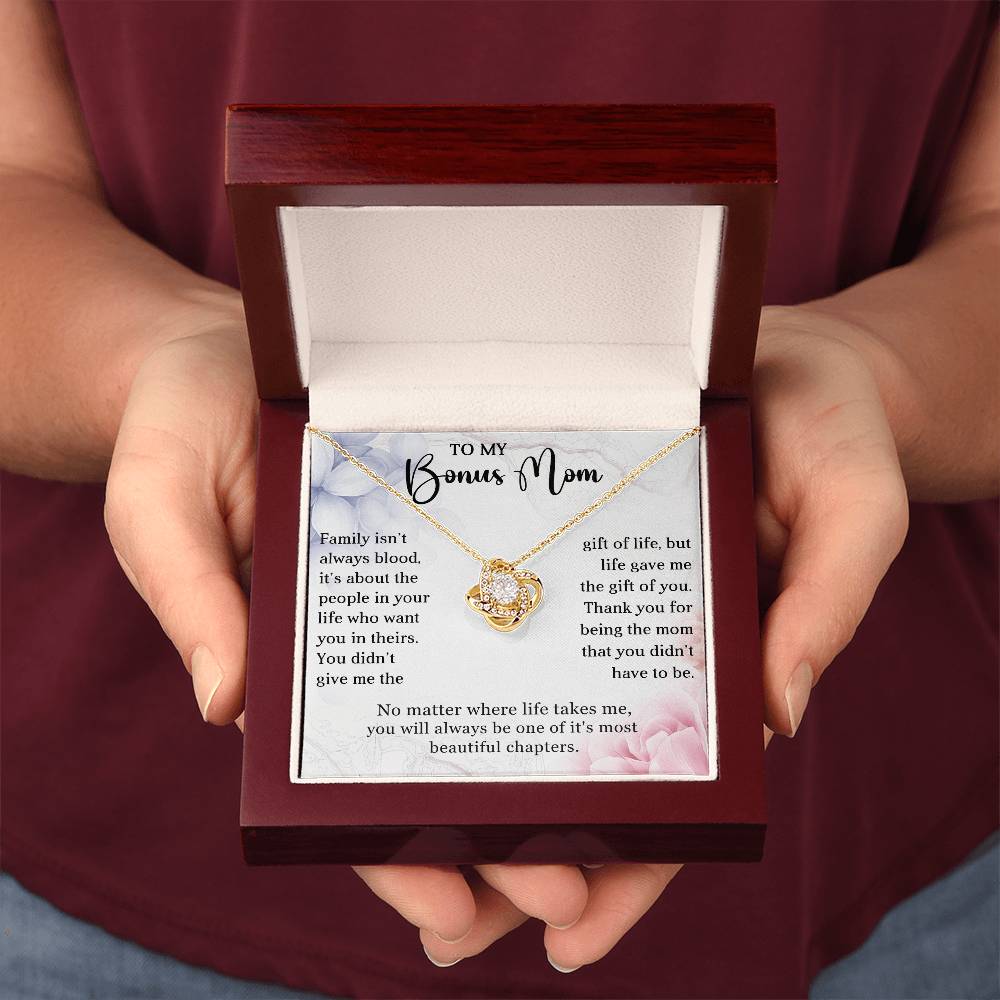 To My Bonus Mom Knot Necklace Gift
