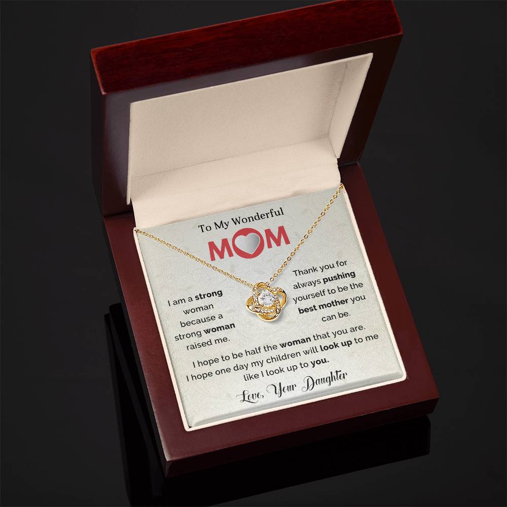 To My Amazing Mom Love Knot Necklace