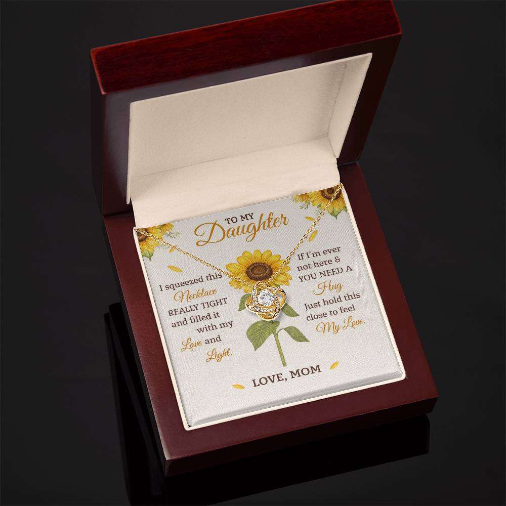 Daughter Sunflower Love Knot Necklace Gift from  Mom