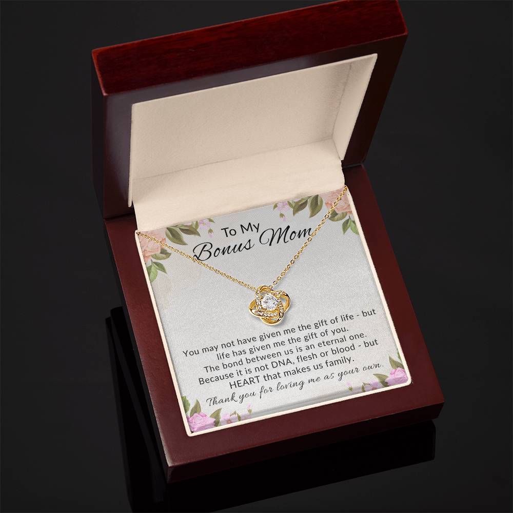 To My Bonus Mom Knot Necklace Gift from Stepdaughter