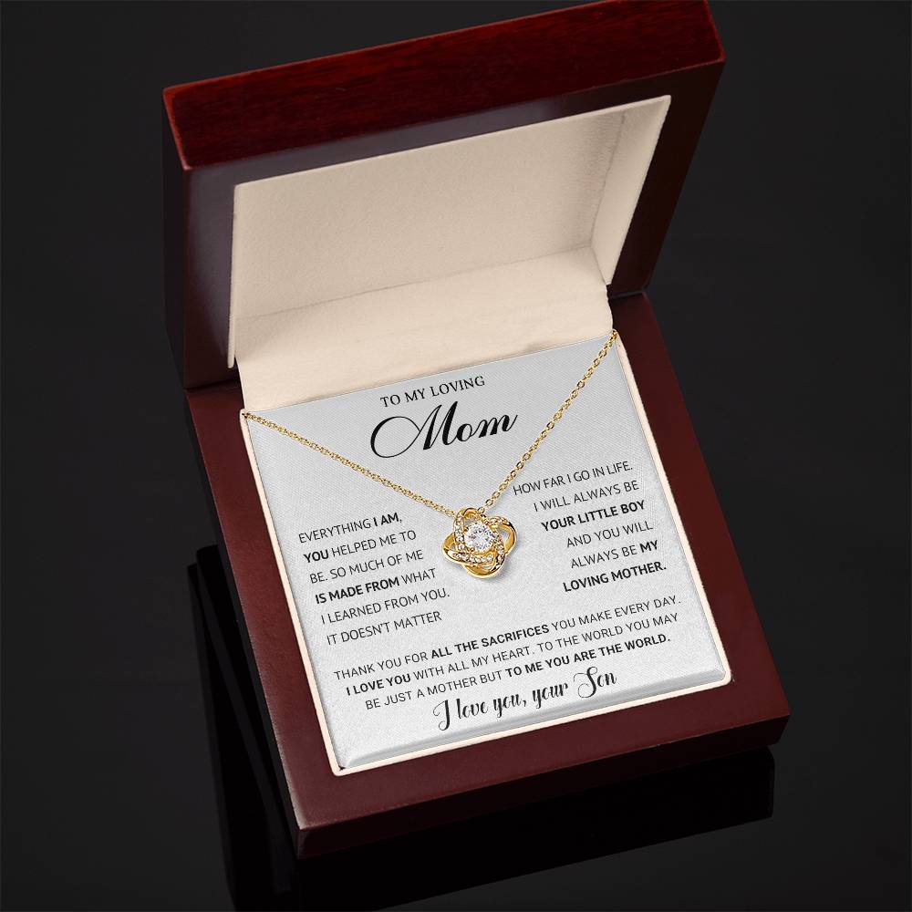 To My Loving Mom Knot Necklace Gift from Son