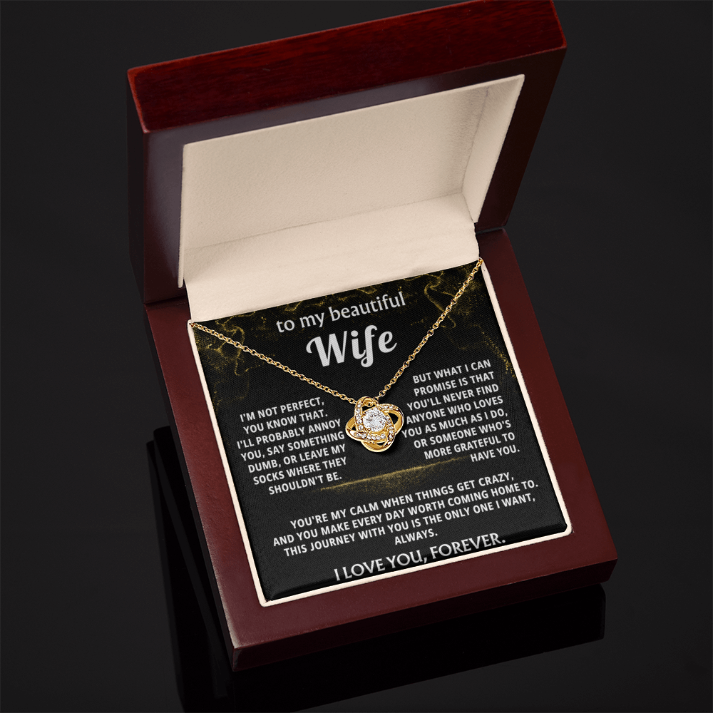 To My Wife Love Knot Necklace Gift