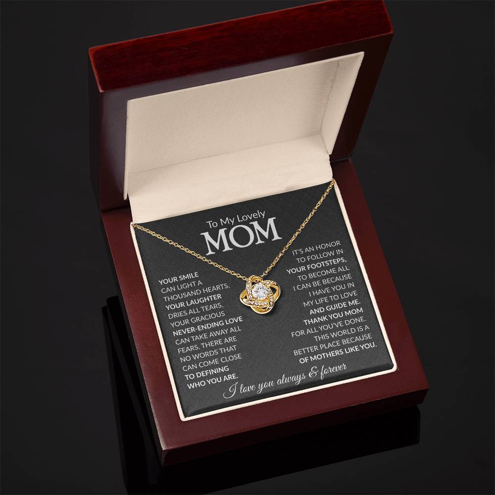 To My Loving Mom Knot Necklace