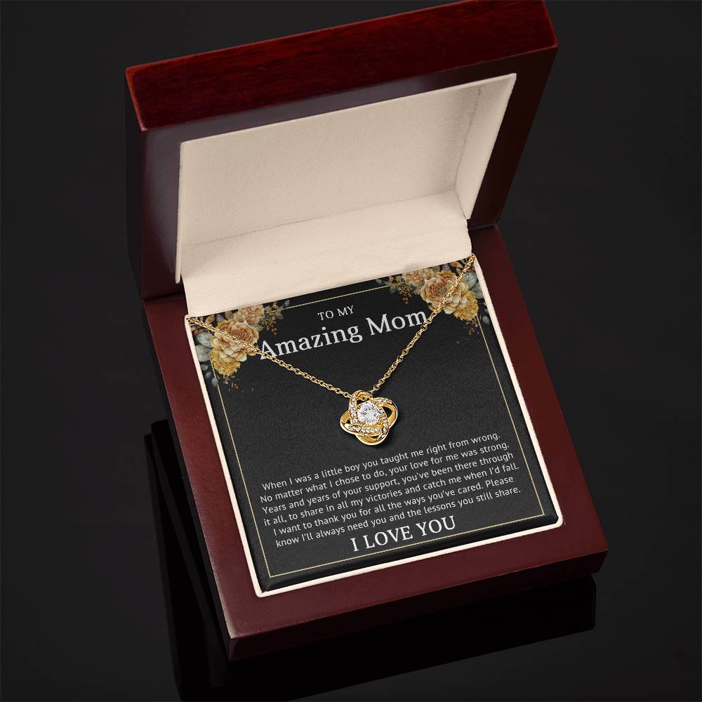 Mom from Daughter Love Knot Necklace Gift