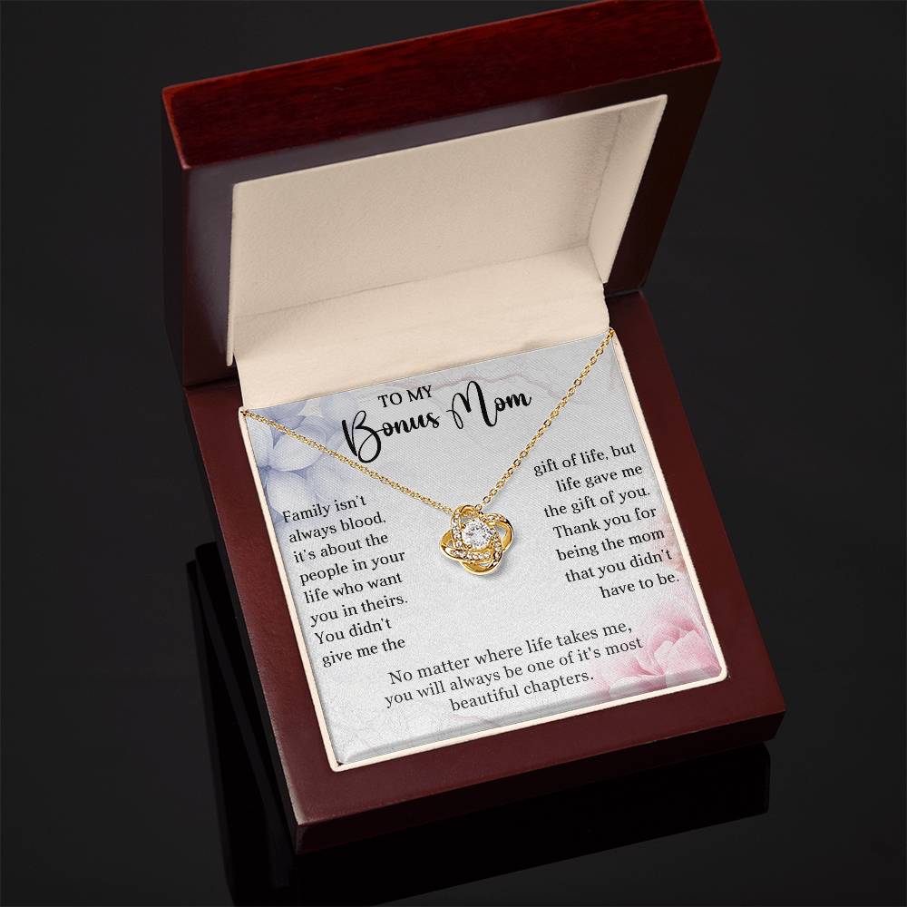 To My Bonus Mom Knot Necklace Gift