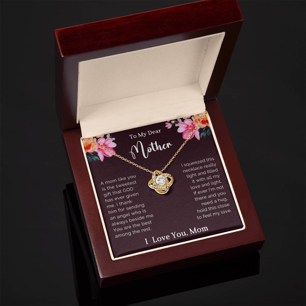 To My Mother Love Knot Necklace Gift