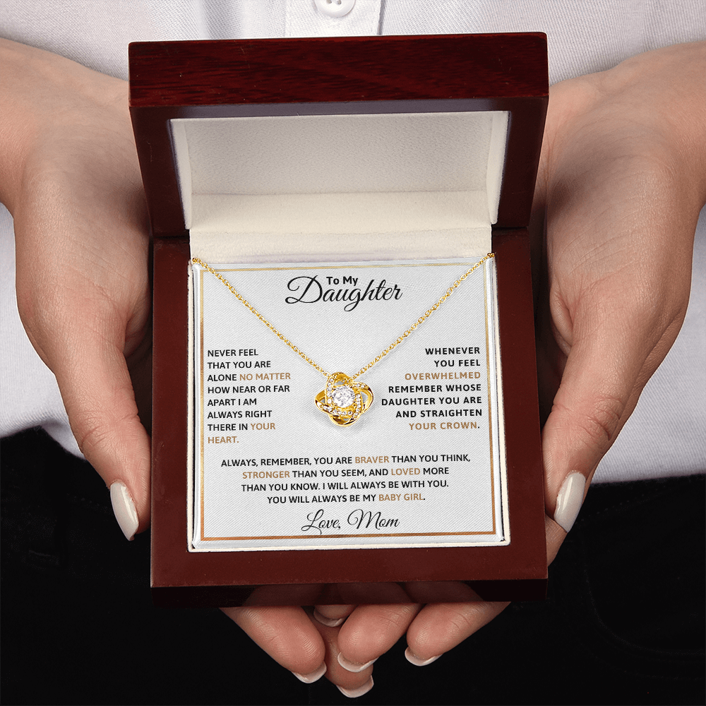 To My Daughter Love Knot Necklace