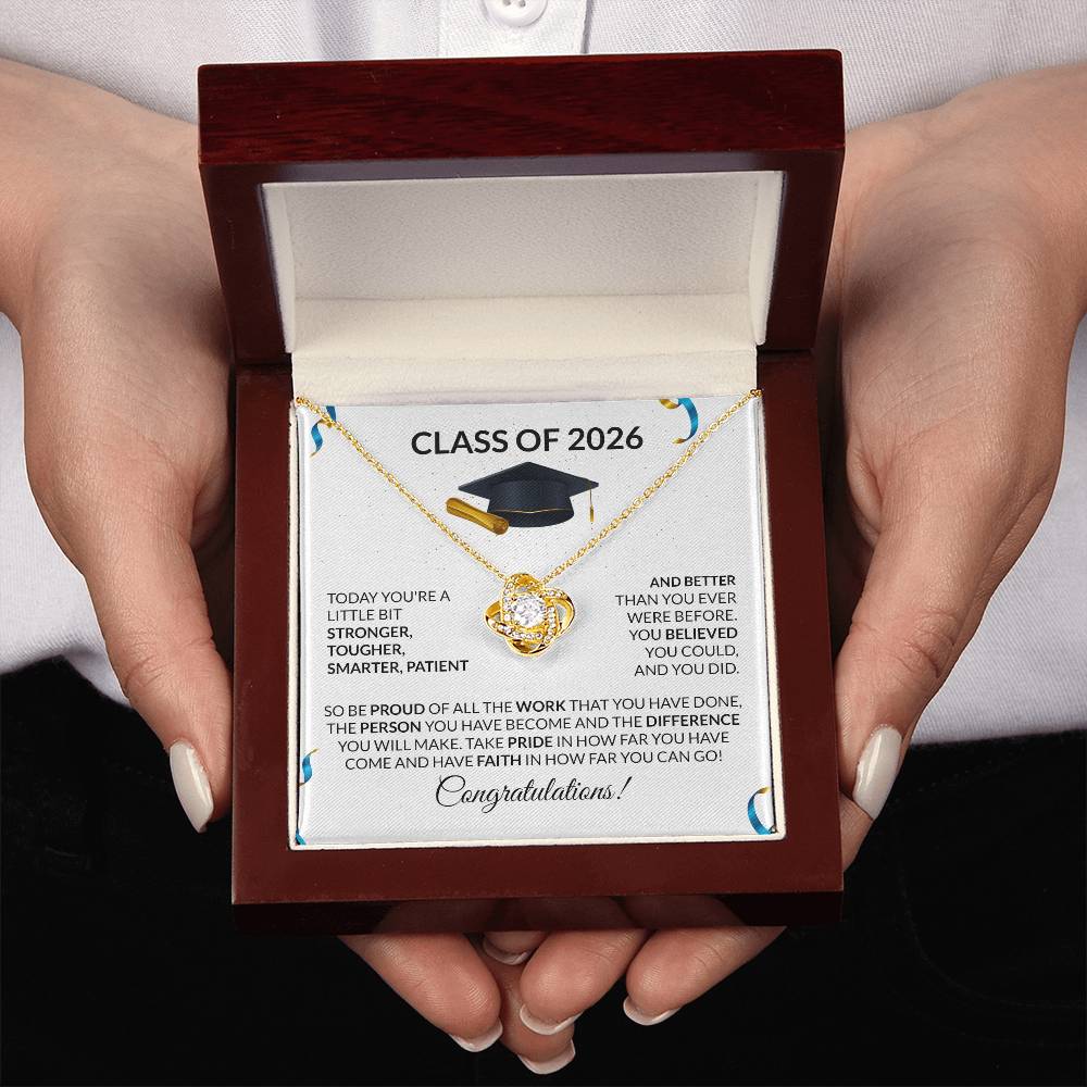 Class of 2026 Graduation Love Knot Necklace