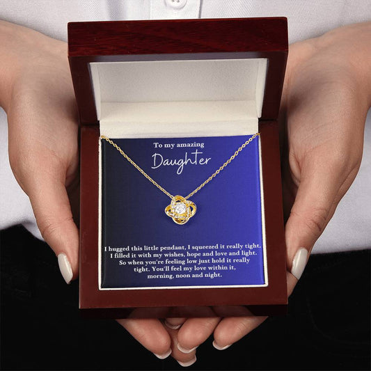 To My Daughter Love Knot Necklace
