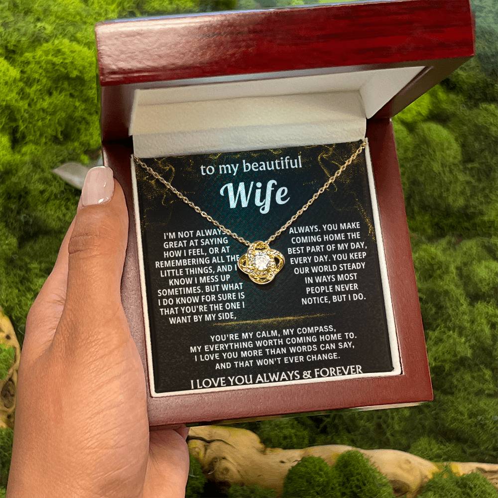 To My Wife Love Knot Necklace
