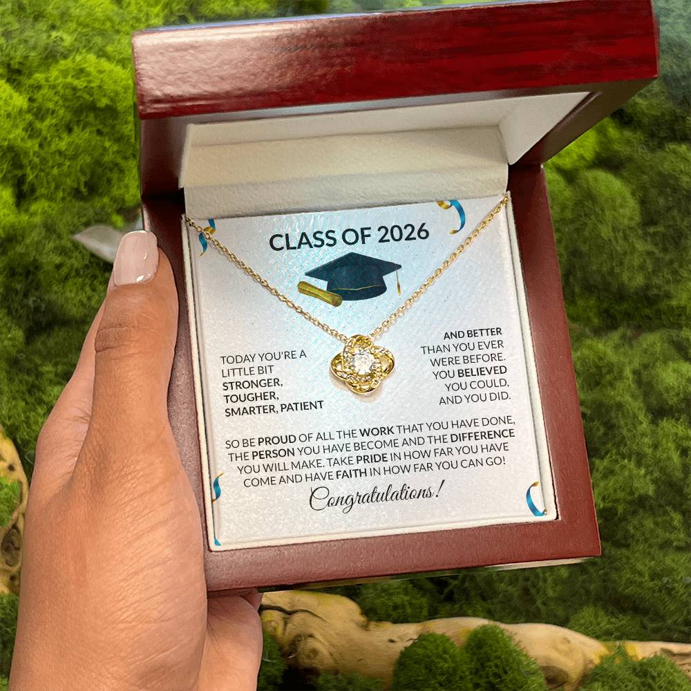 Class of 2026 Graduation Love Knot Necklace