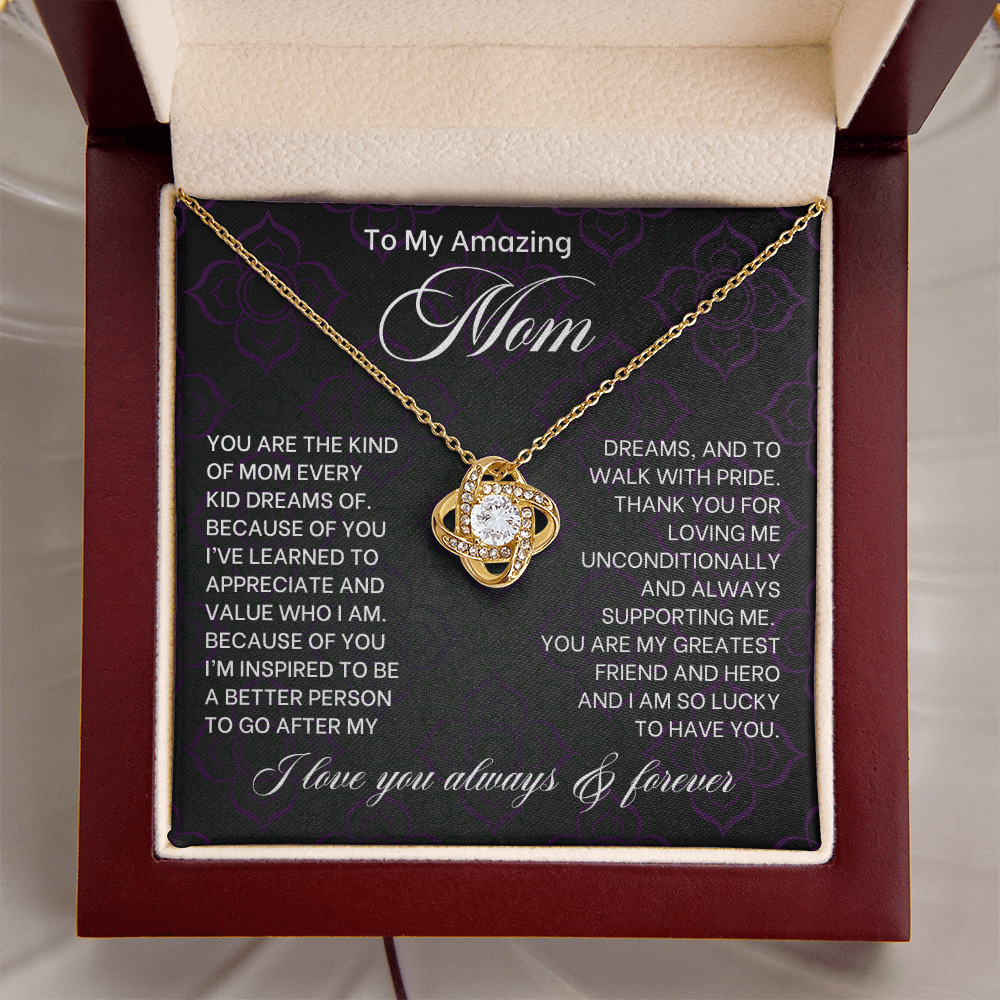 To My Mom Love Knot Necklace-[Heartfelt Family Gift]