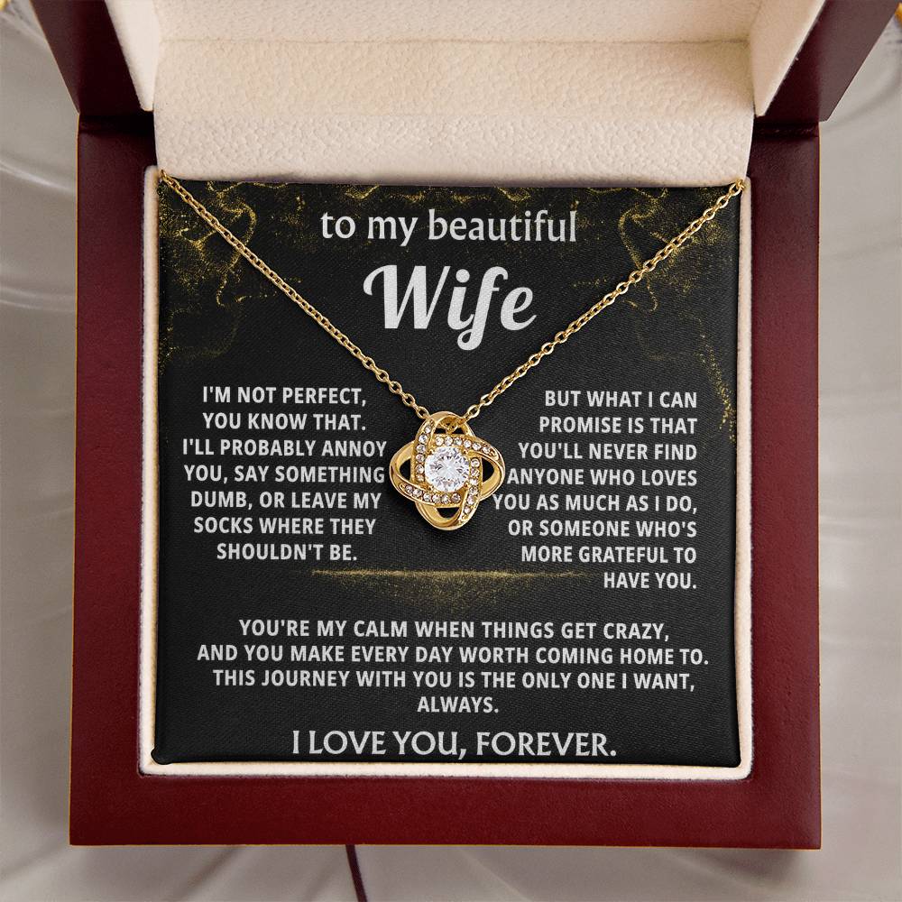 To My Wife Love Knot Necklace Gift