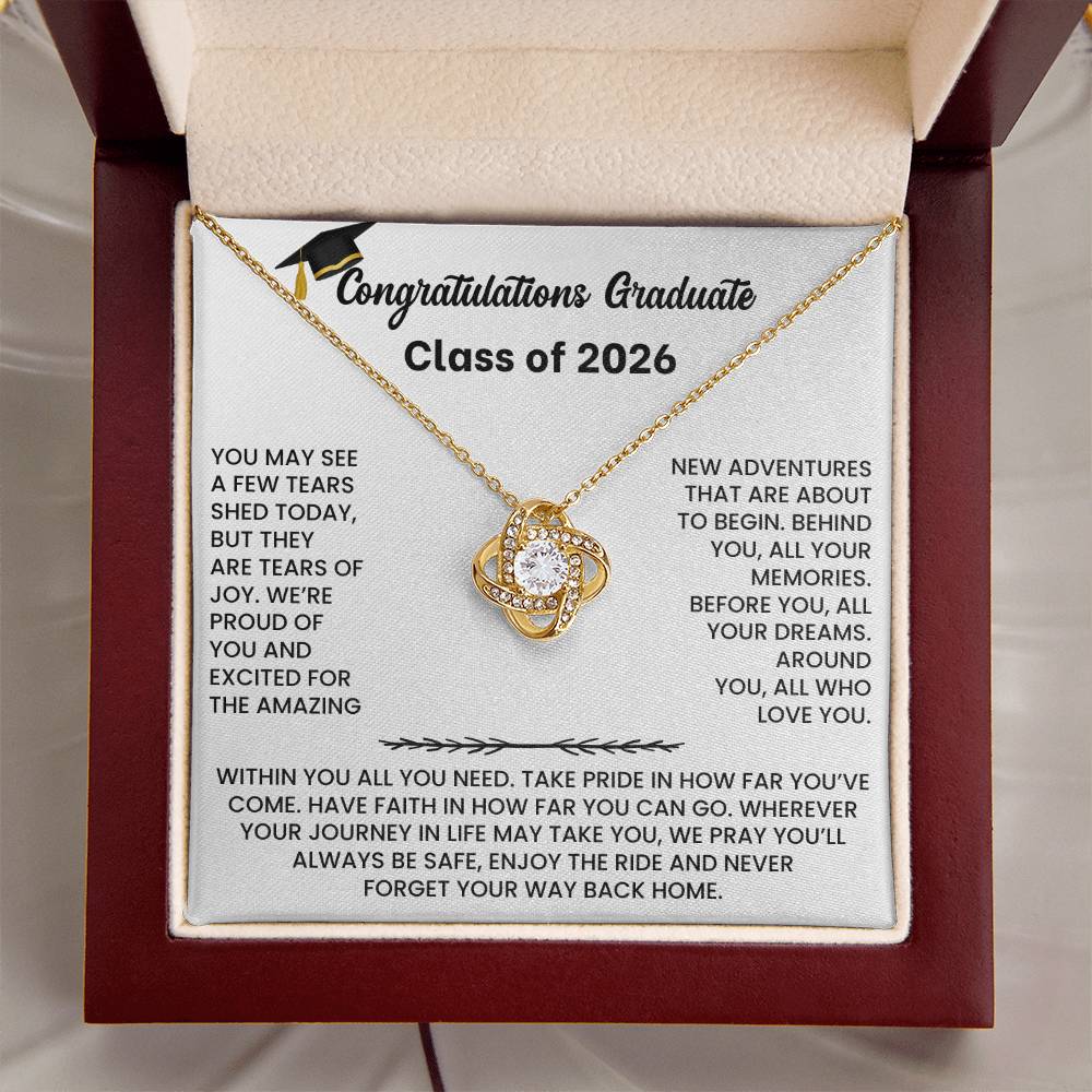 Class of 2026 Graduation Necklace Gift - Love Knot