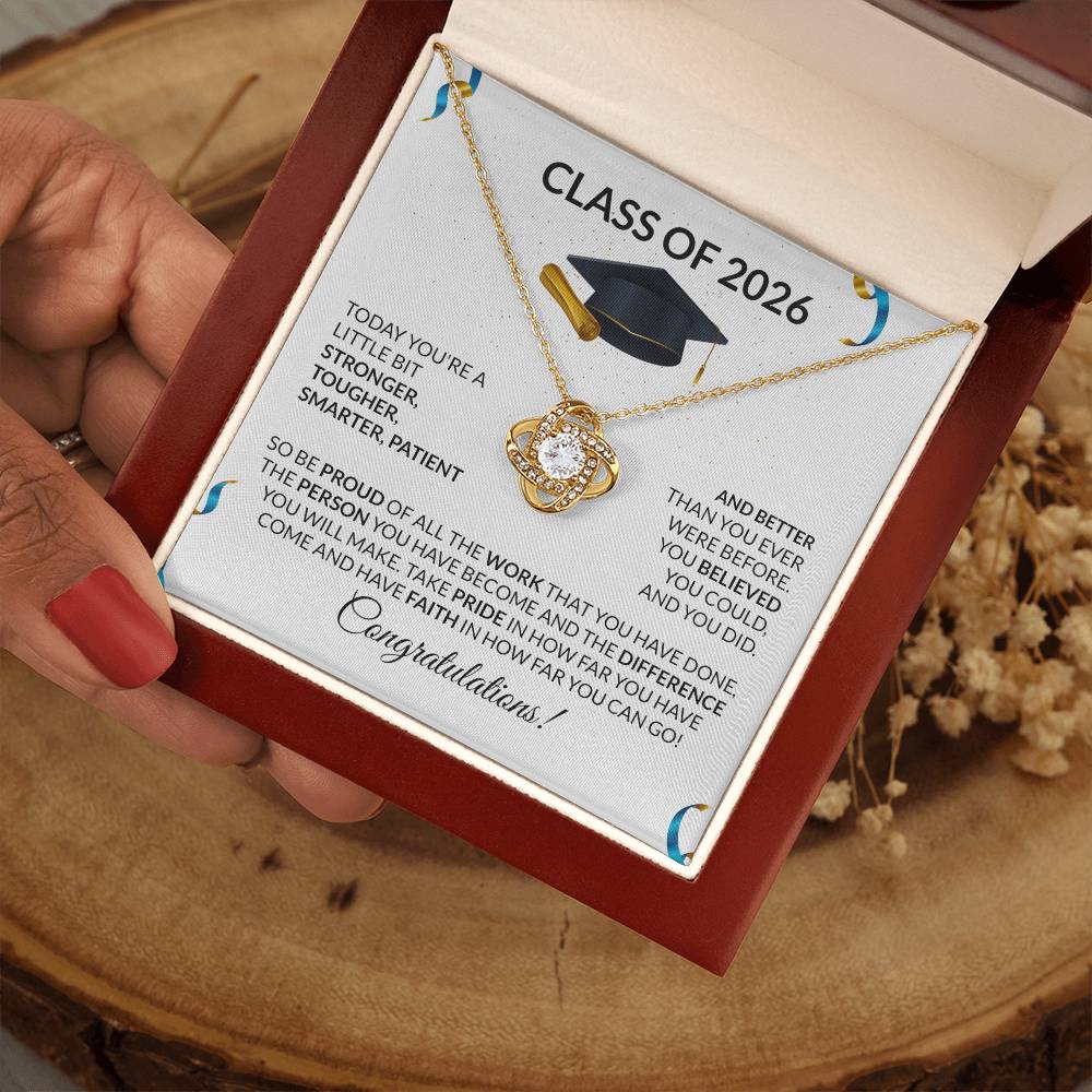 Class of 2026 Graduation Love Knot Necklace