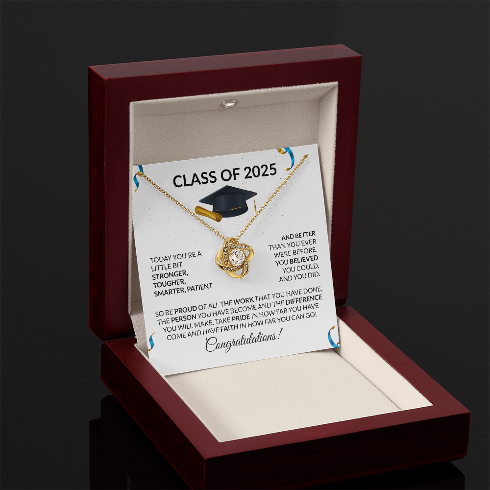 Class of 2025 Graduation Necklace Gift Love Knot-[Heartfelt Family Gift]