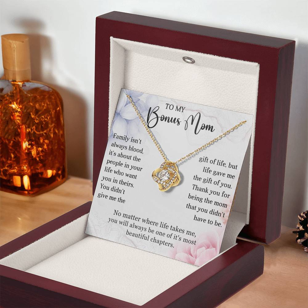 To My Bonus Mom Knot Necklace Gift