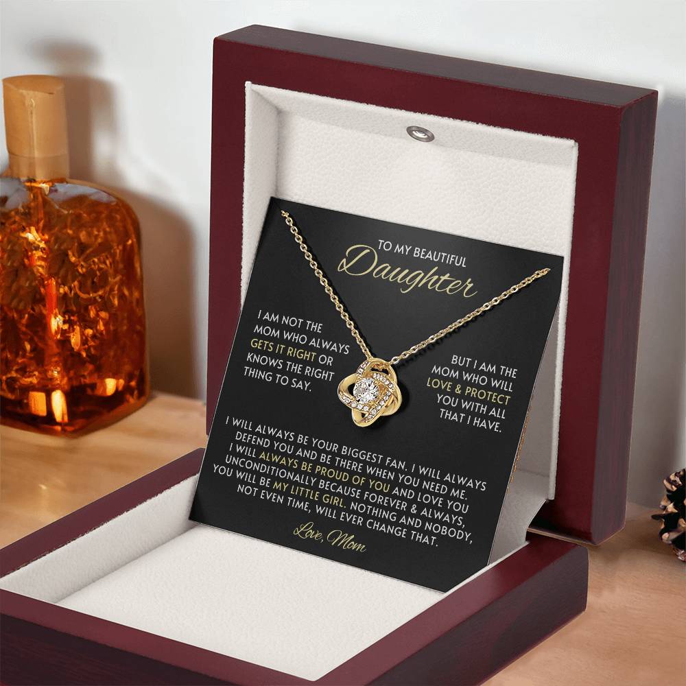 Daughter Love Knot Necklace Gift from Mom