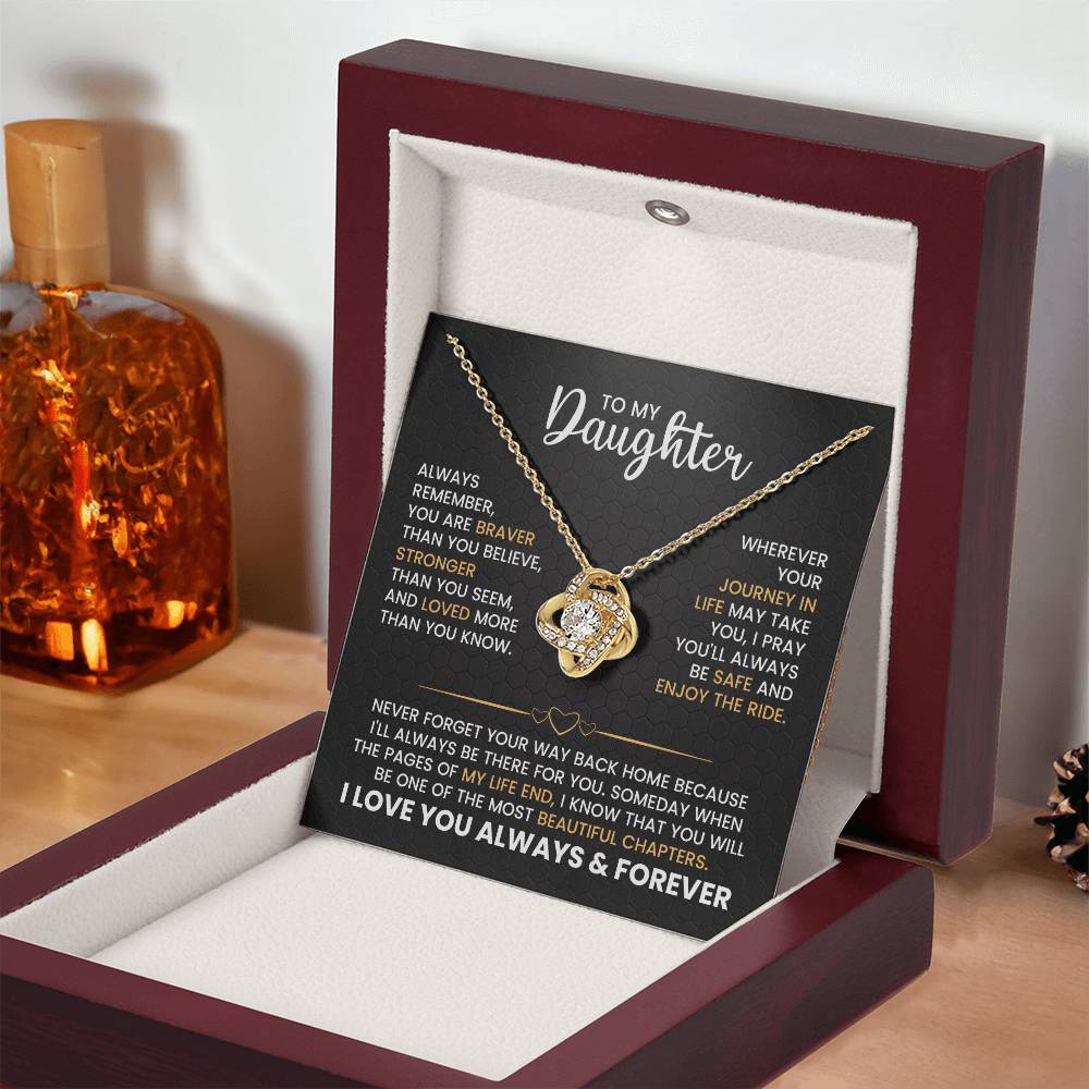 Daughter Love Knot Necklace Gift