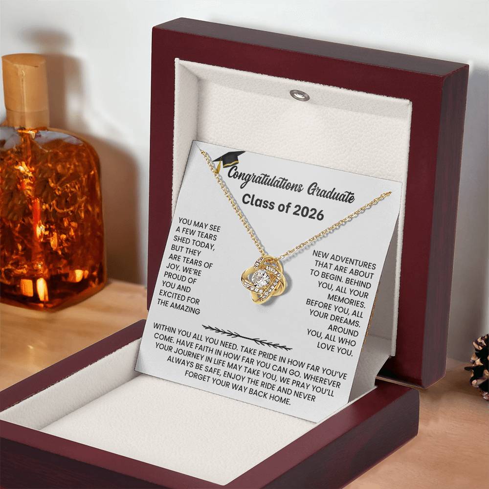 Class of 2026 Graduation Necklace Gift - Love Knot