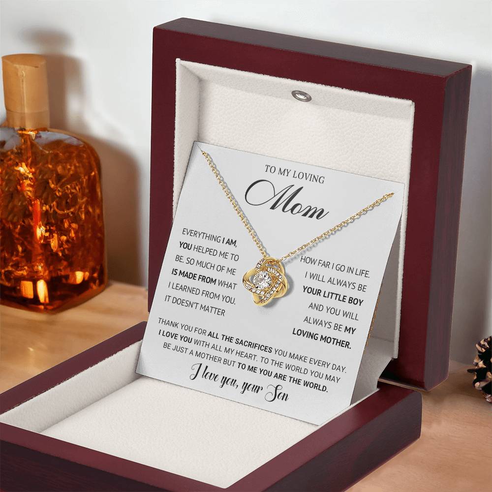 To My Loving Mom Knot Necklace Gift from Son