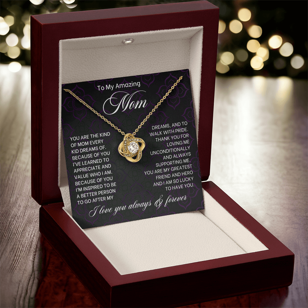To My Mom Love Knot Necklace-[Heartfelt Family Gift]