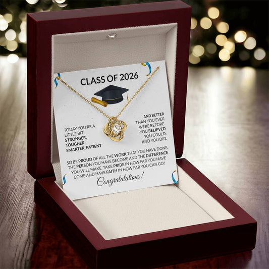 Class of 2026 Graduation Love Knot Necklace