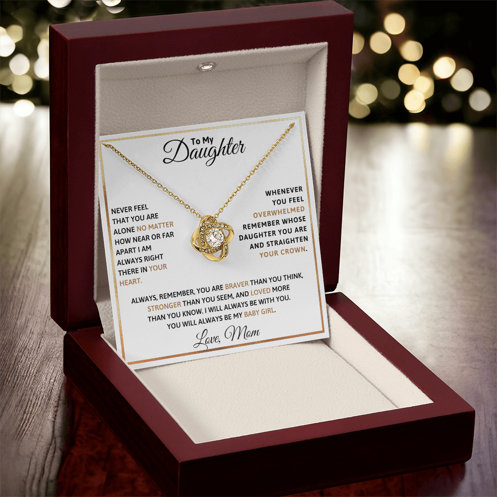 To My Daughter Love Knot Necklace