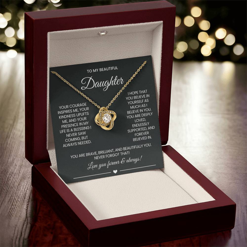 Daughter Love Knot Necklace Gift
