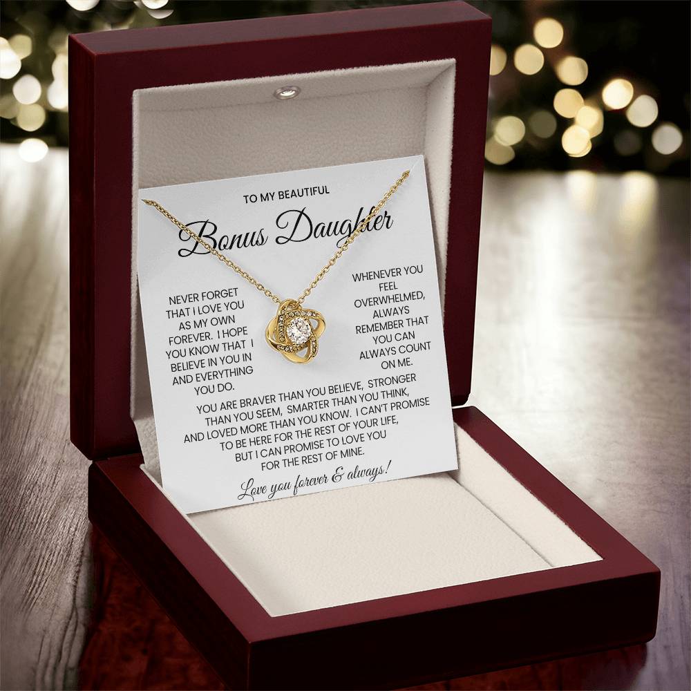 Bonus Daughter Love Knot Necklace Gift