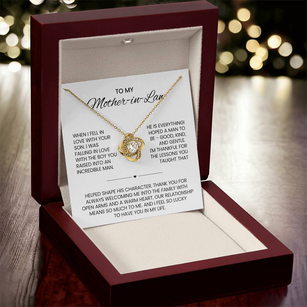 To My Mother in Law Love Knot Necklace