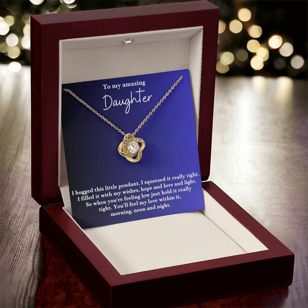 To My Daughter Love Knot Necklace