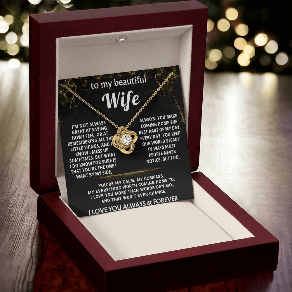 To My Wife Love Knot Necklace