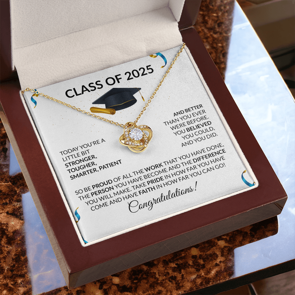 Class of 2025 Graduation Necklace Gift Love Knot-[Heartfelt Family Gift]